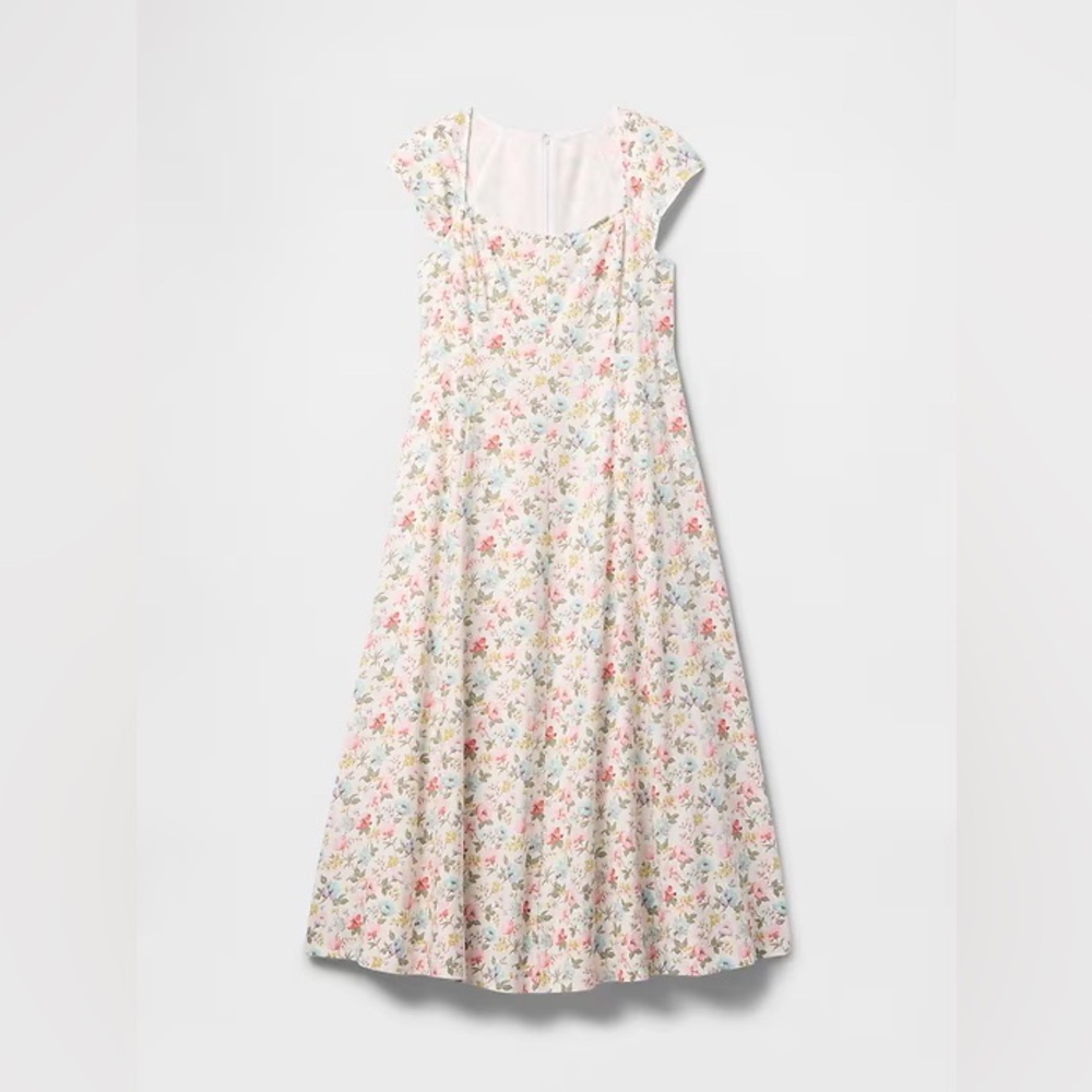 NWT! GAP Garden Bloom Multi Floral Linen-Blend Cap-Sleeve Maxi Dress 🎮 - Picture 7 of 11